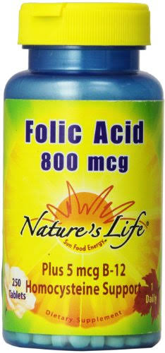 Nature's Life Folic Acid 800 mcg - 250 Tablets