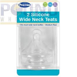 Premia Silicone Wide Neck Teats 2 Pack