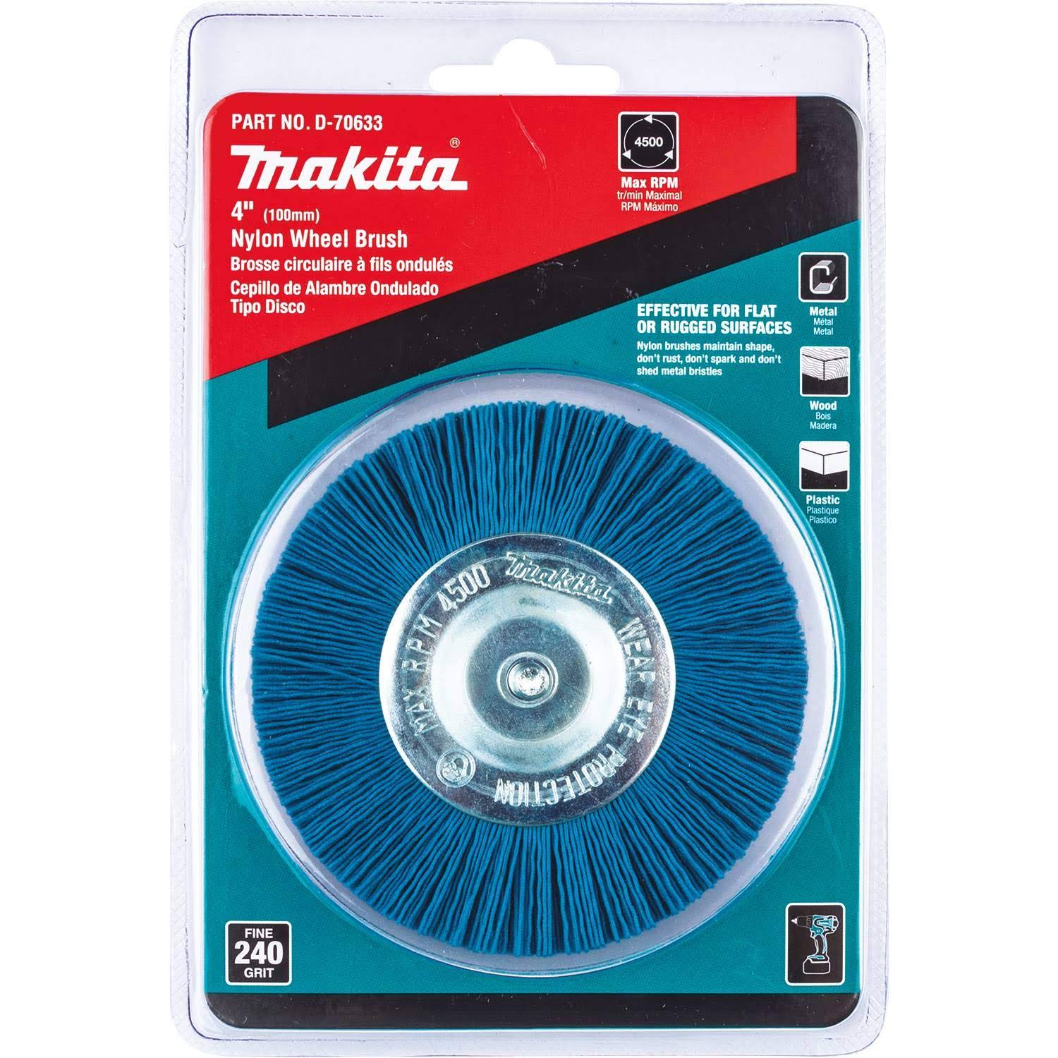 Makita D-70633 4" Nylon Wheel Brush, Fine, 240 Grit