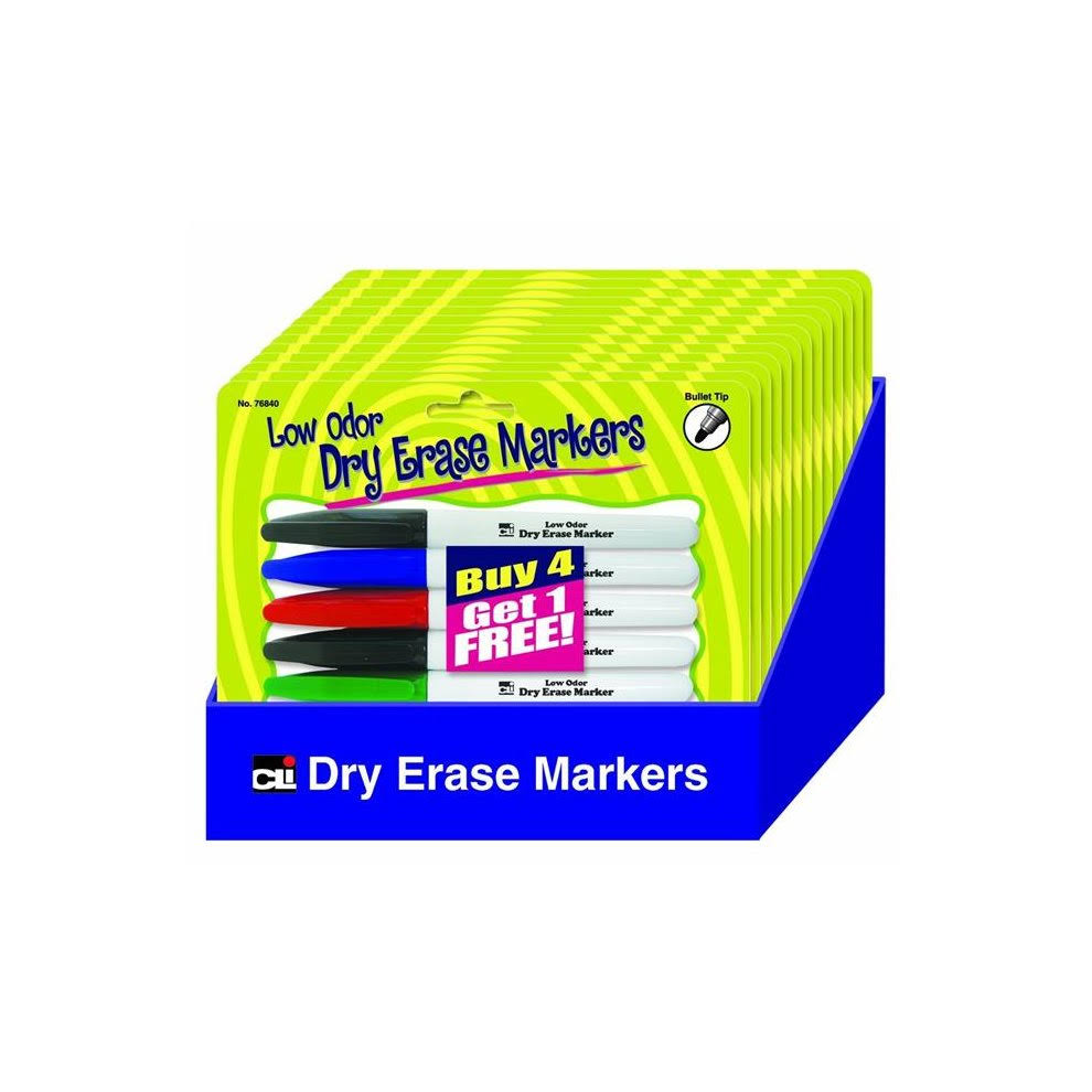 Charles Leonard CHL76840ST 5 Pocket Dry Erase Marker - Pack of 12