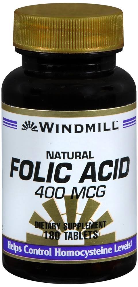 Windmill Natural Folic Acid - 400 mg, 180 ct