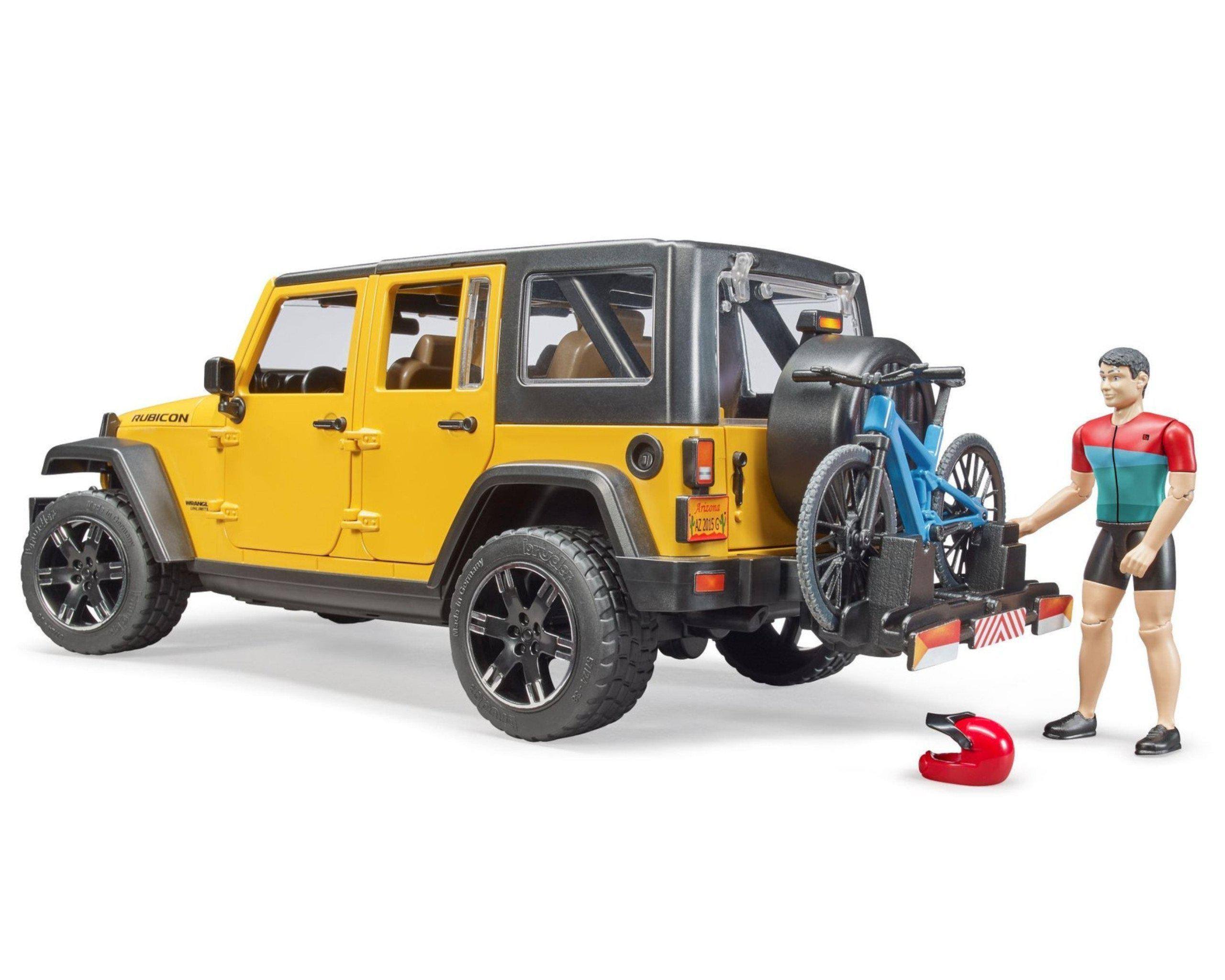 Bruder Jeep Rubicon With Mountain Bike And Figure