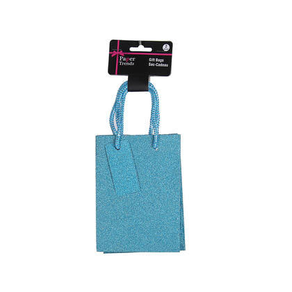 Glitter Gift Bag Present Bag Small Size Blue 2Pcs
