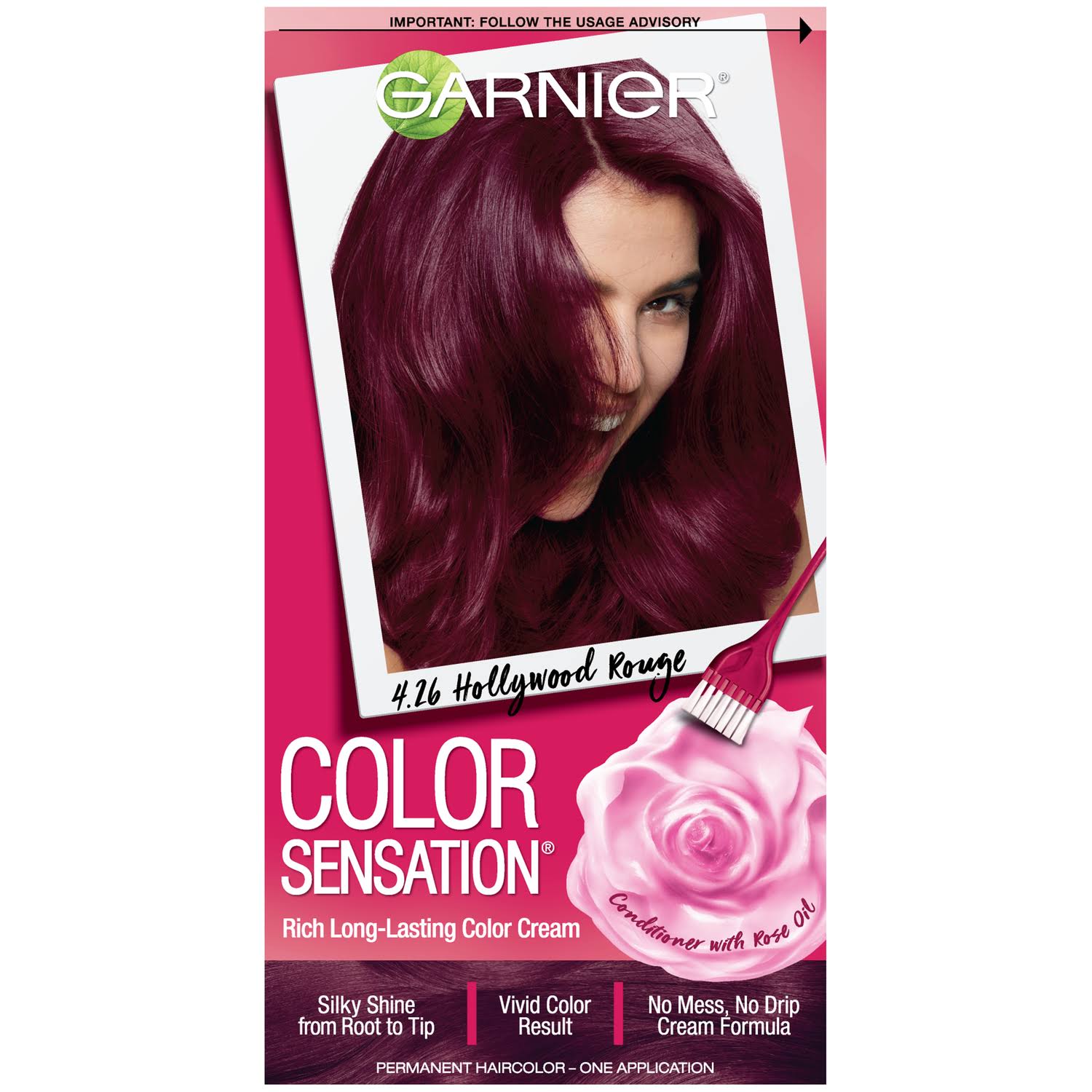 Garnier Hair Colour Sensation Rich Long-Lasting Colour Cream - Intense Burgundy, 7oz