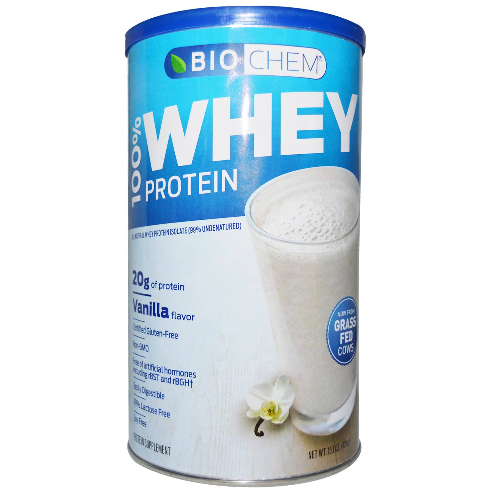 Country Life Biochem 100% Whey Protein Powder - Vanilla, 428g