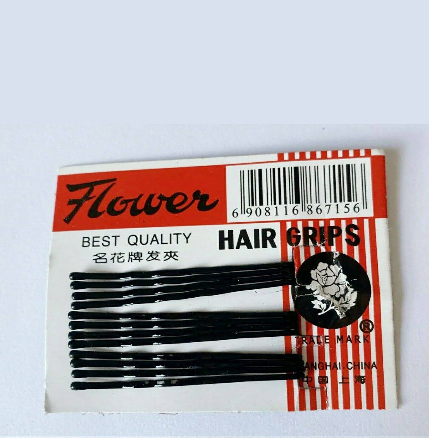 Hair Clips Flower Brand Black Hair Grip Clips x12 Woman Girls