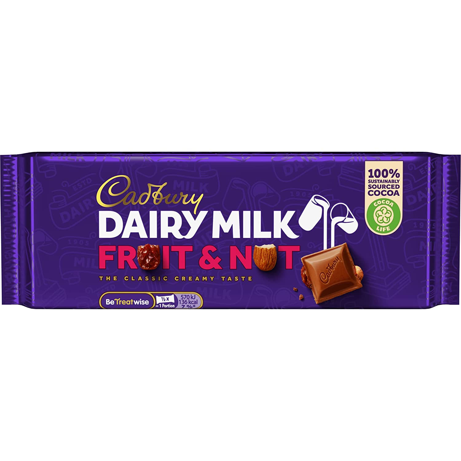 Cadbury Dairy Milk Fruit and Nut XL Bar 180g