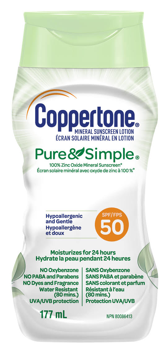 Coppertone Mineral Sunscreen Lotion Pure & Simple SPF 50