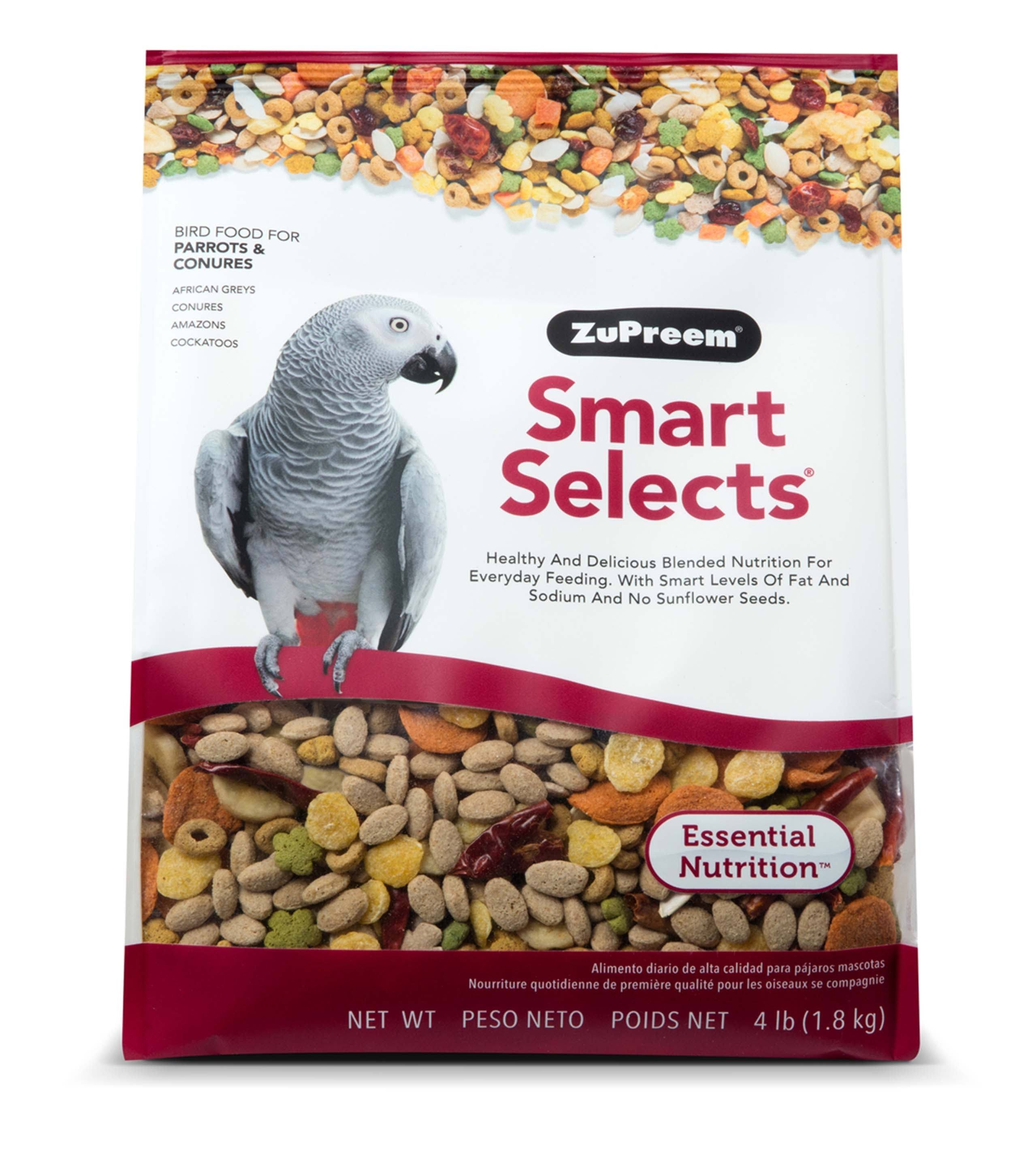 ZuPreem Smart Selects Parrot and Conure Bird Food - 4lb