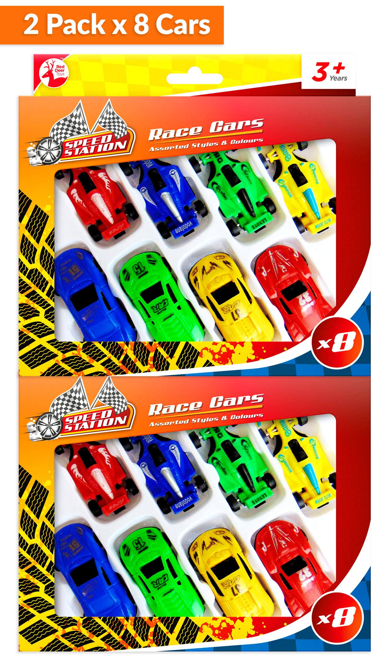 Speed Station Racing Car Toy Set - pack of 8