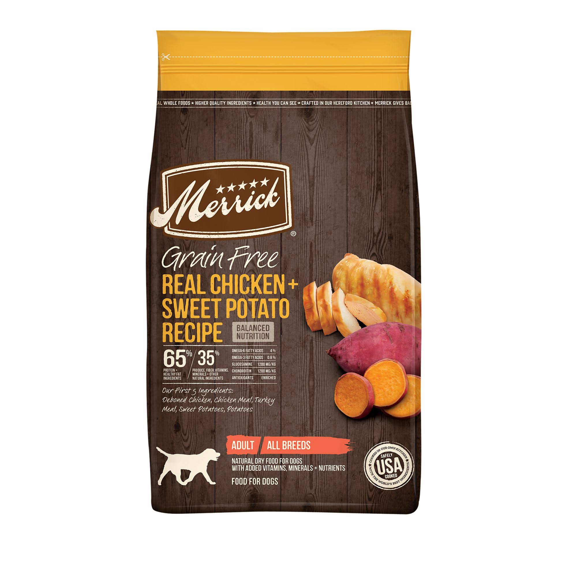 Merrick Grain Free Dry Dog Food - Real Chicken and Sweet Potato, 10lbs