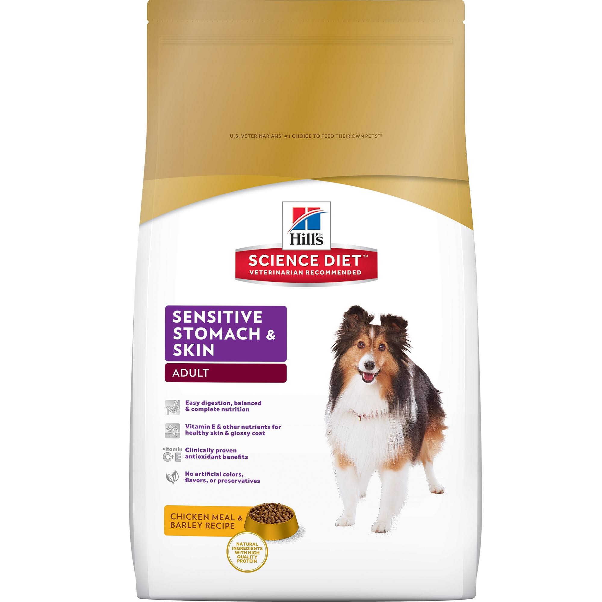 Hill's Science Diet Adult Sensitive Stomach and Skin Dry Dog Food - Chicken Meal and Barley Recipe, 30lbs