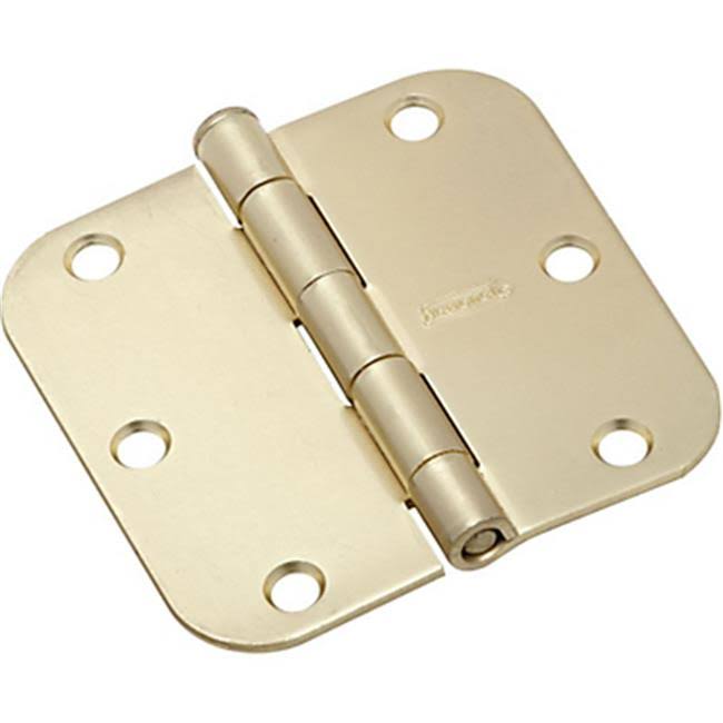 National Hardware Door Hinge - Satin Brass, 3.5", 3pk