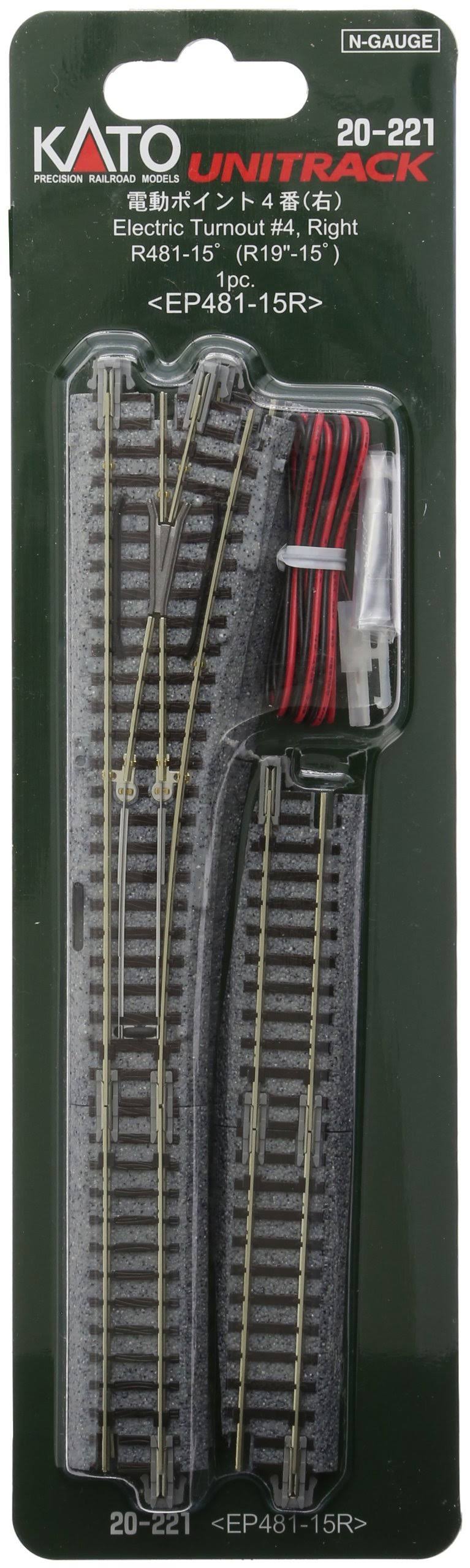 Kato 20-221 no.4 Right Turnout Rail Train Toy - with 481mm, 15 Radius Curve