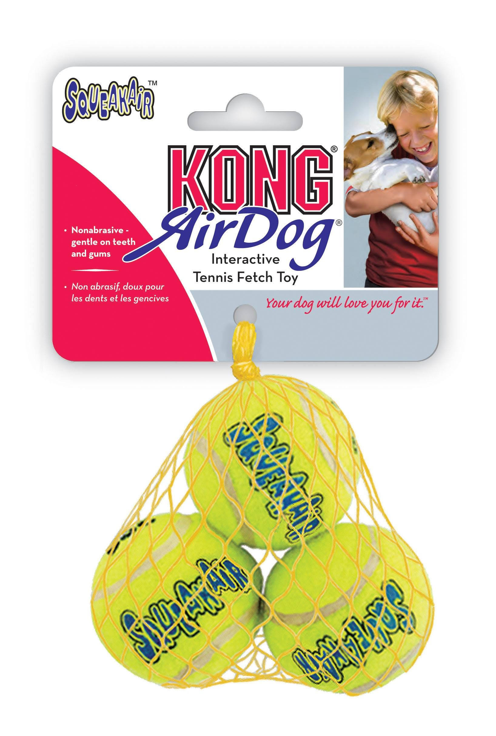 Kong Air Dog Squeaker Tennis Balls Dog Toy - Small, 3 Pack