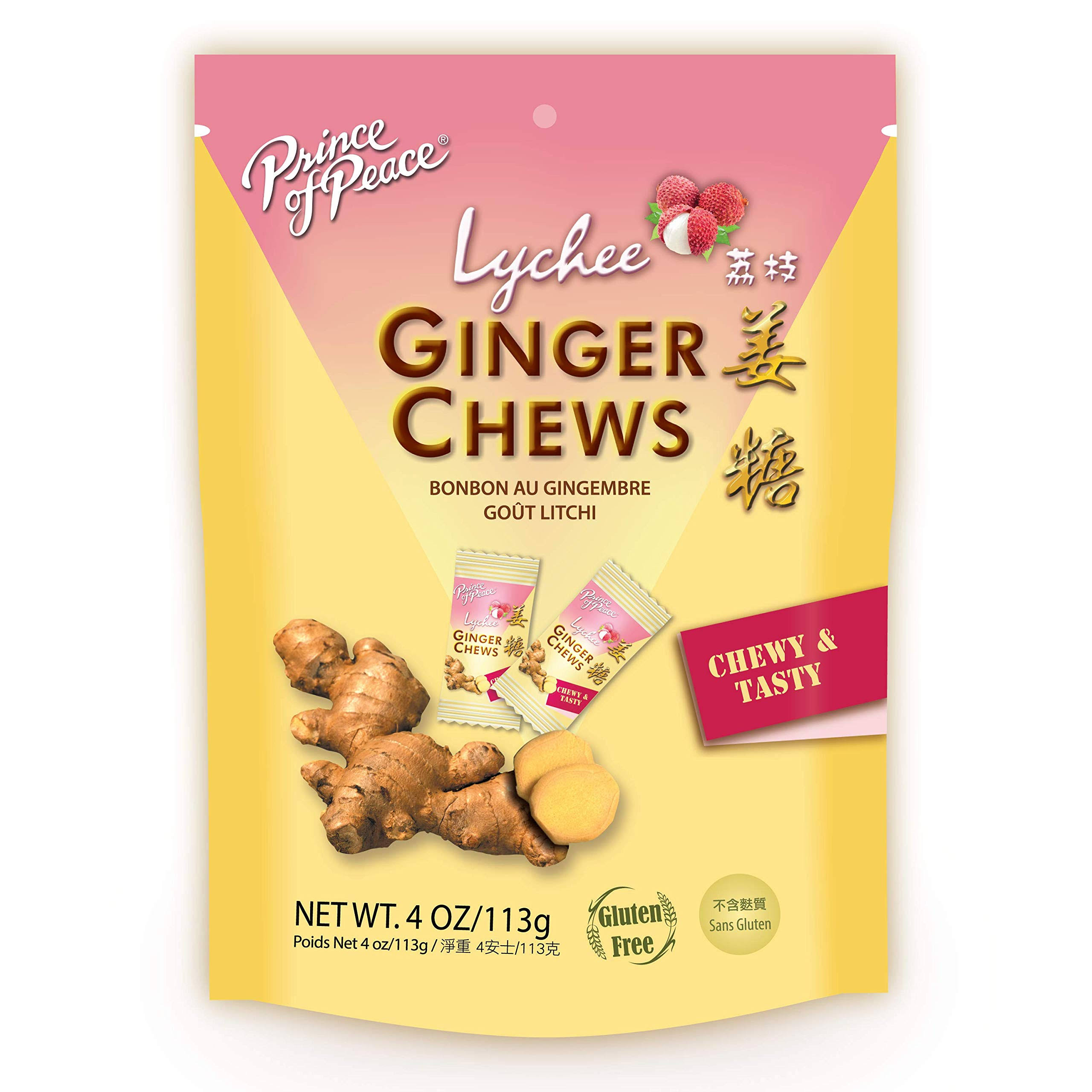 Prince of Peace Ginger Chews - Lychee, 4oz