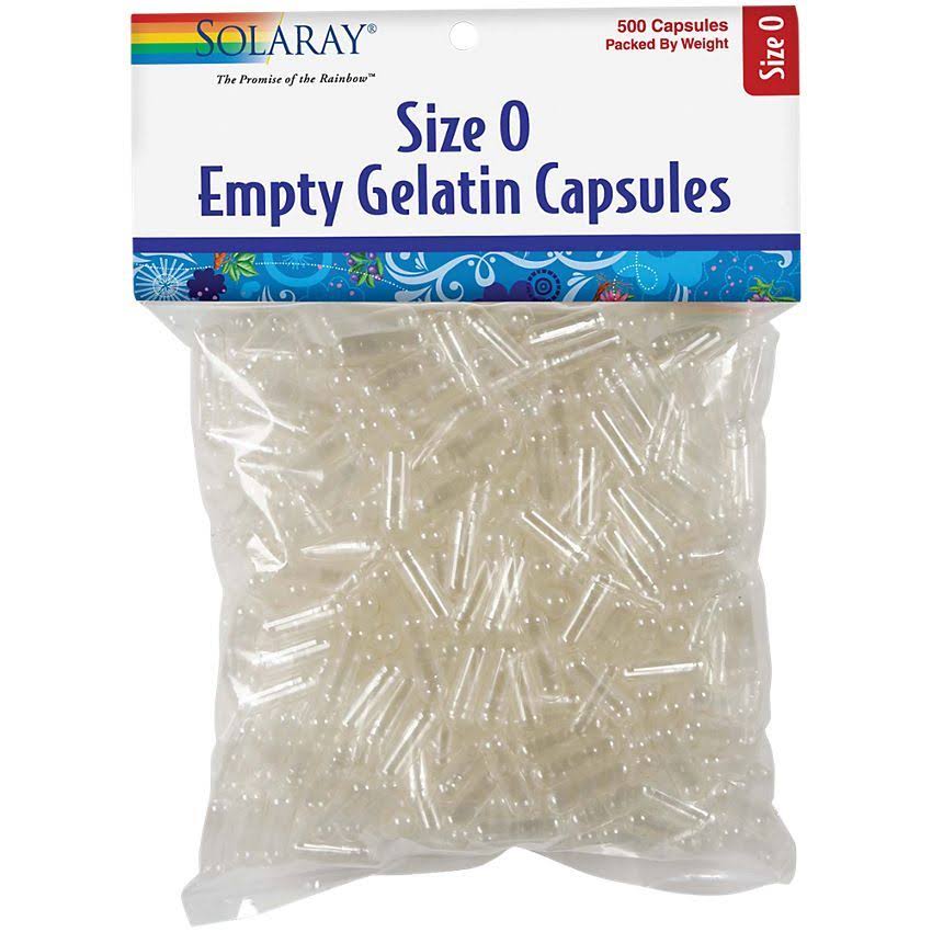 Solaray Empty Gelatin Capsules - Size 0, 500 Count