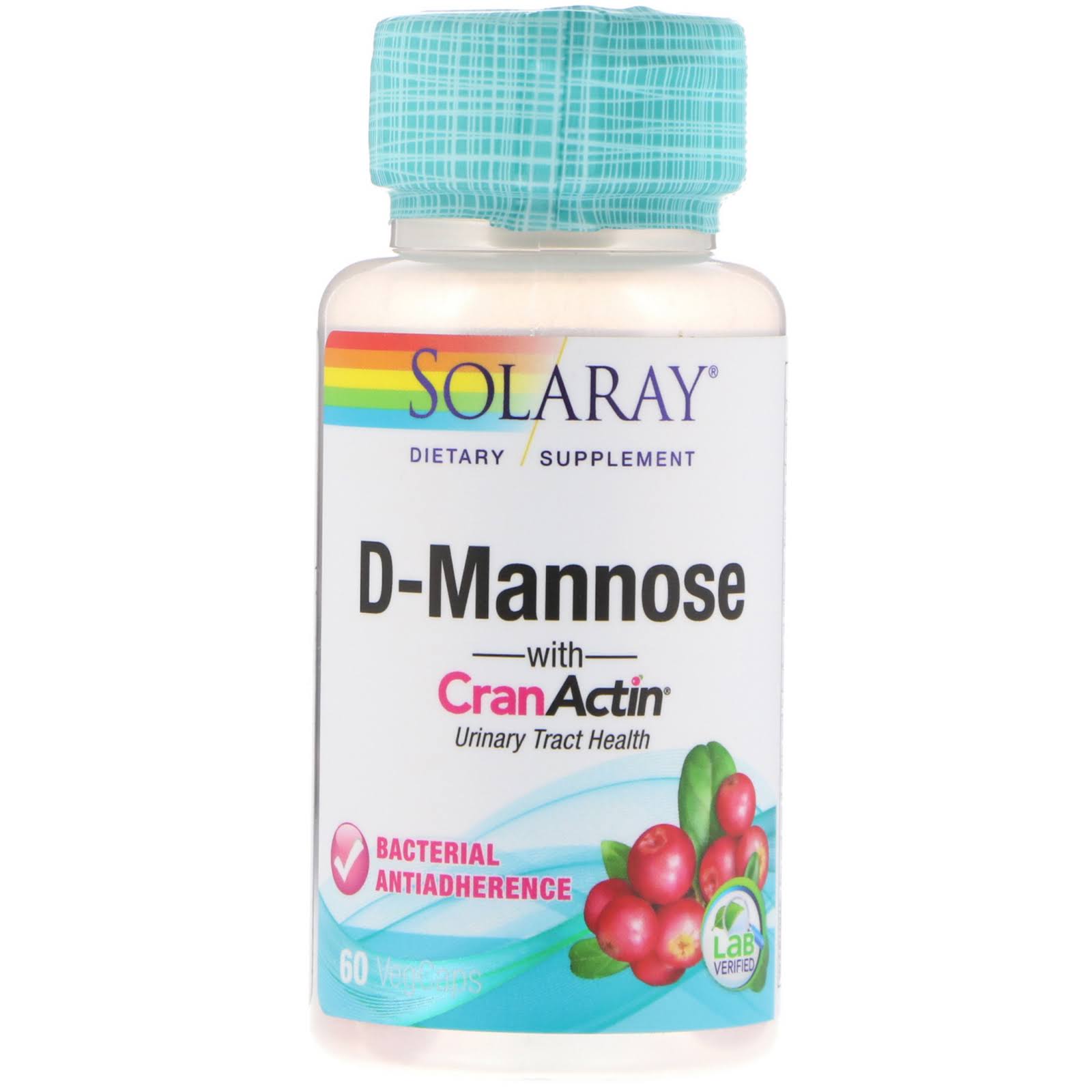 Solaray D-Mannose with CranActin Supplement - 60 Capsules