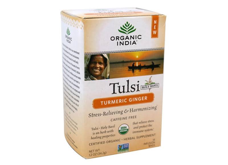 Organic India Tulsi Turmeric Ginger Tea - 18 Infusion Bags, 12oz