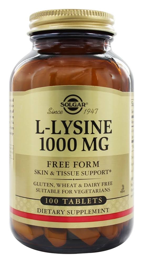 Solgar L-lysine Dietary Supplement - 1000mg, 100 Tablets