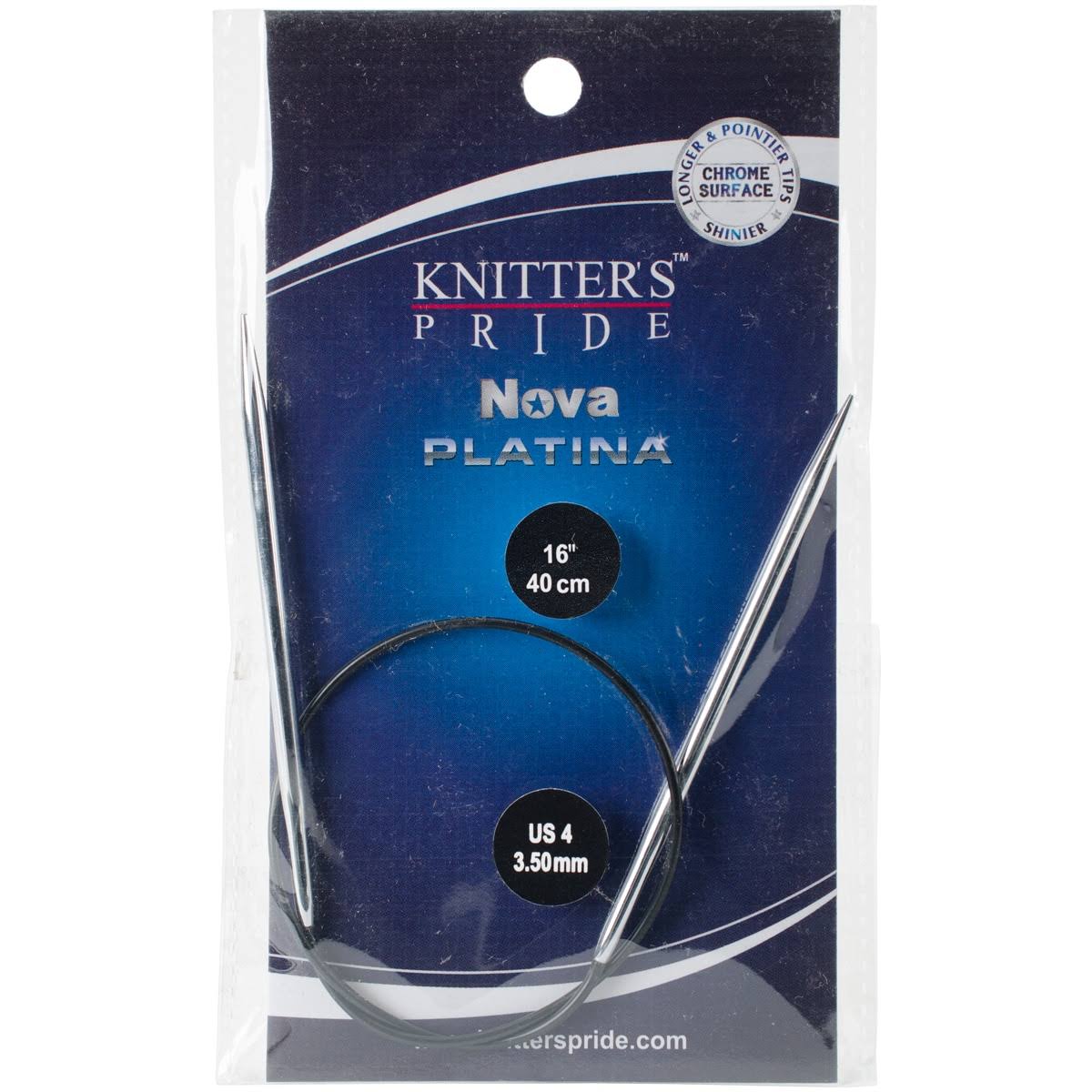 Knitter's Pride Nova Platina Fixed Circular Needles - 16", Size 4