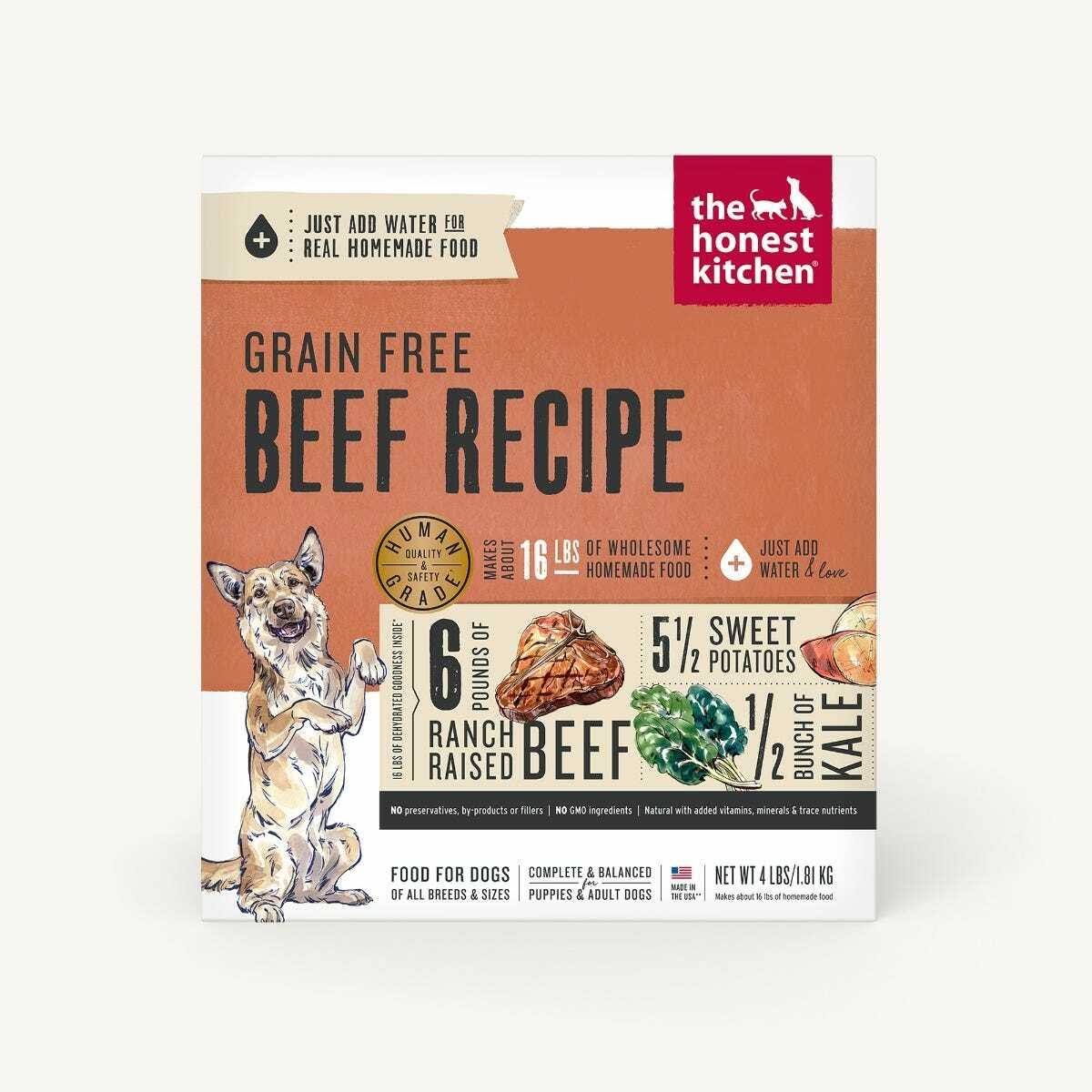 The Honest Kitchen Grain Free Dog Food - Beef, 4lbs