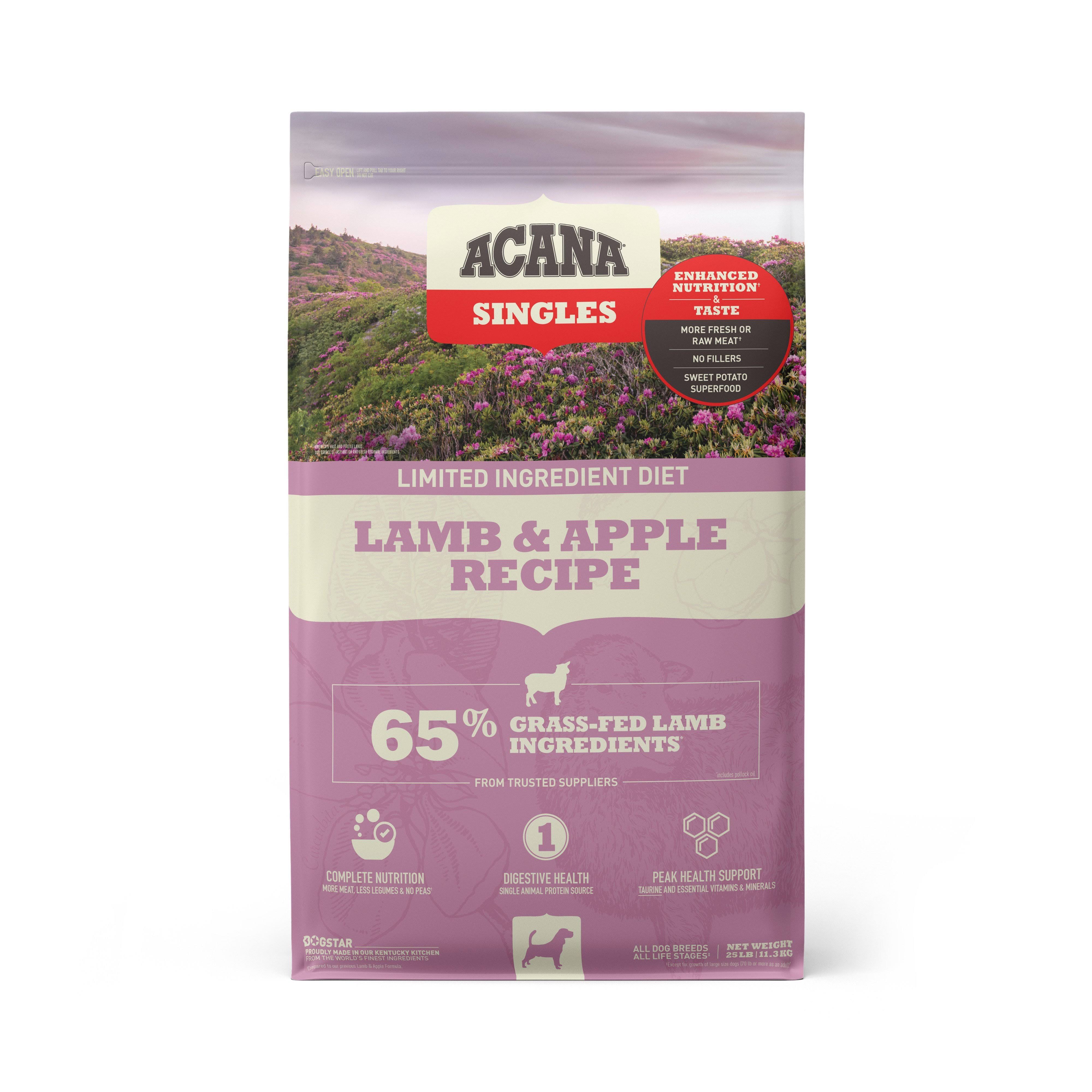 Acana Singles Limited Ingredient Lamb & Apple Recipe Grain-Free Dry Dog Food - 25 lb. Bag