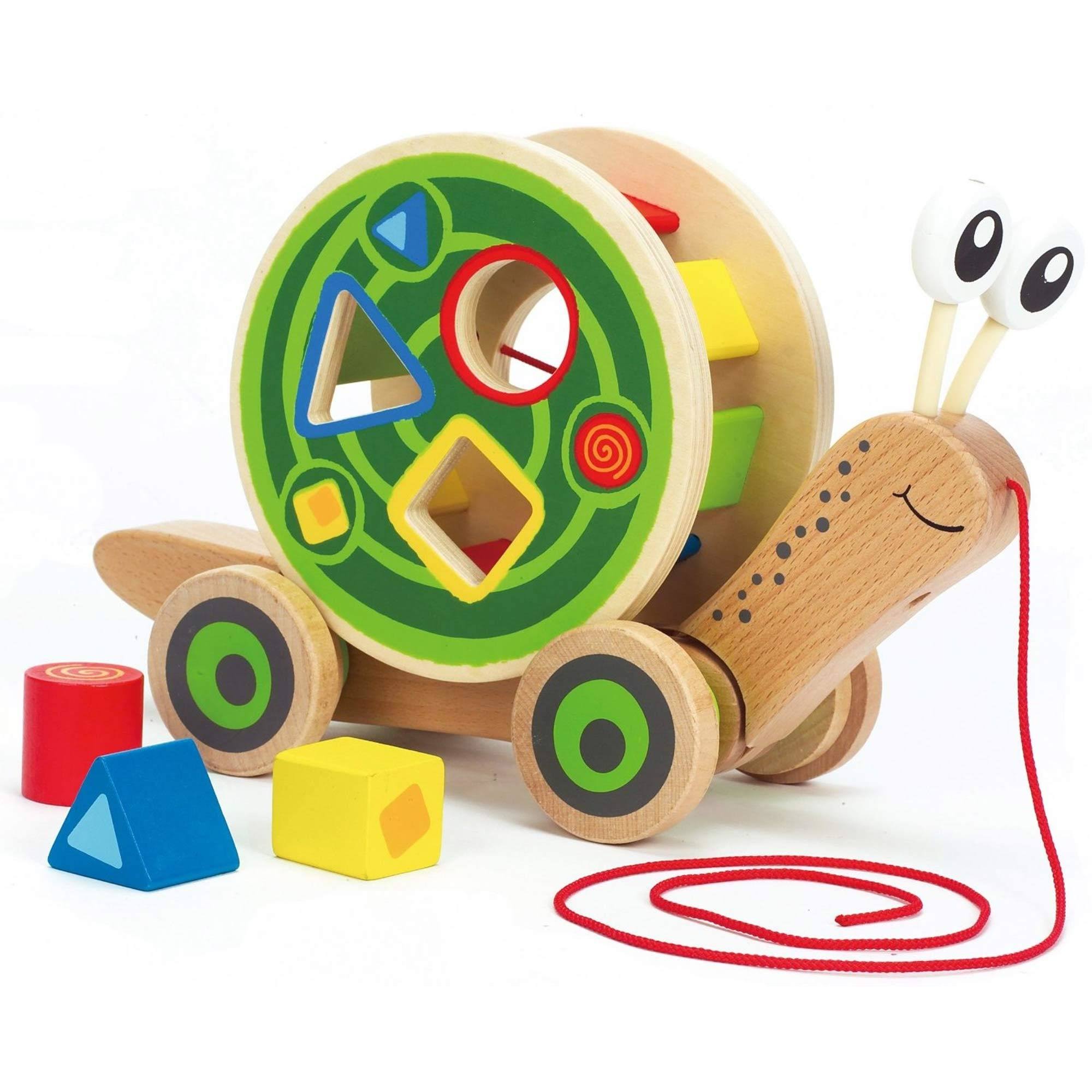 Hape Pull and Walk-A-Long Wooden Snail Toy