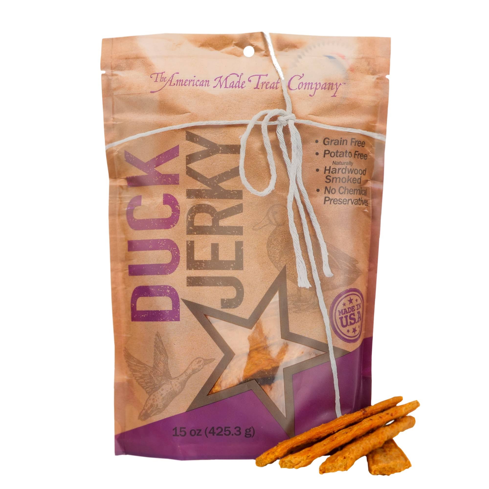 The American Made Treat Company Duck Jerky for Dogs 15 oz