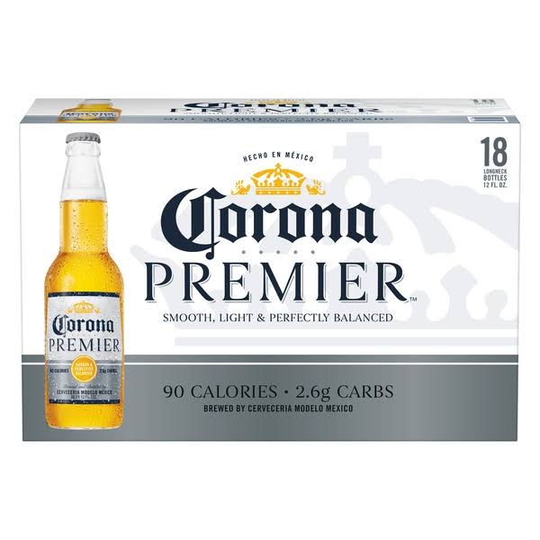Corona Premier Mexican Lager Light Beer Bottles - 12 fl oz