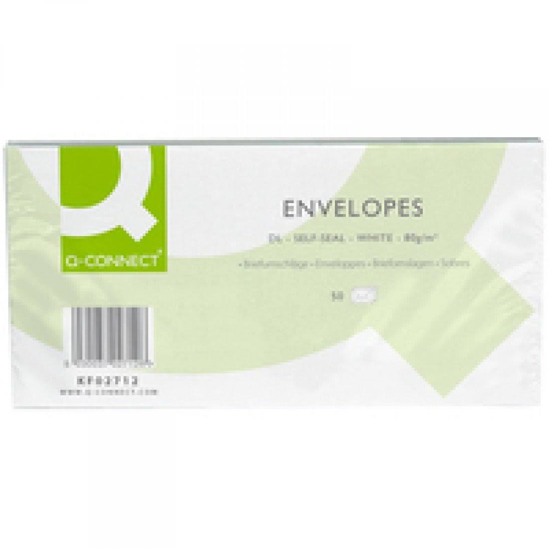 Q-Connect Self-Seal Envelopes (DL) 80gsm White (Pack of 50) KF02712