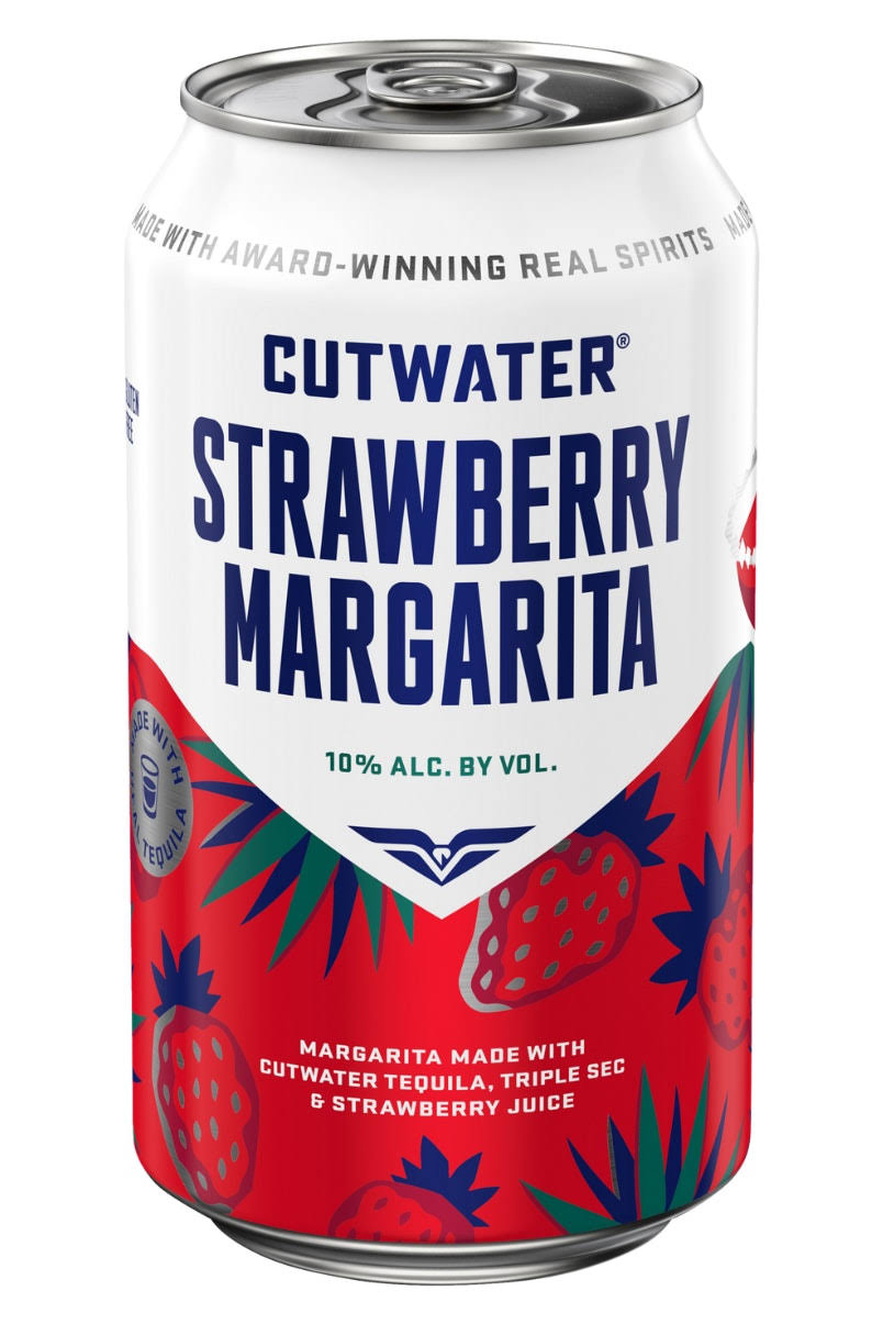 CutWater Spirits Strawberry Margarita 4 x 355ml Pre-Bottled Cocktails 10% Size 142cl
