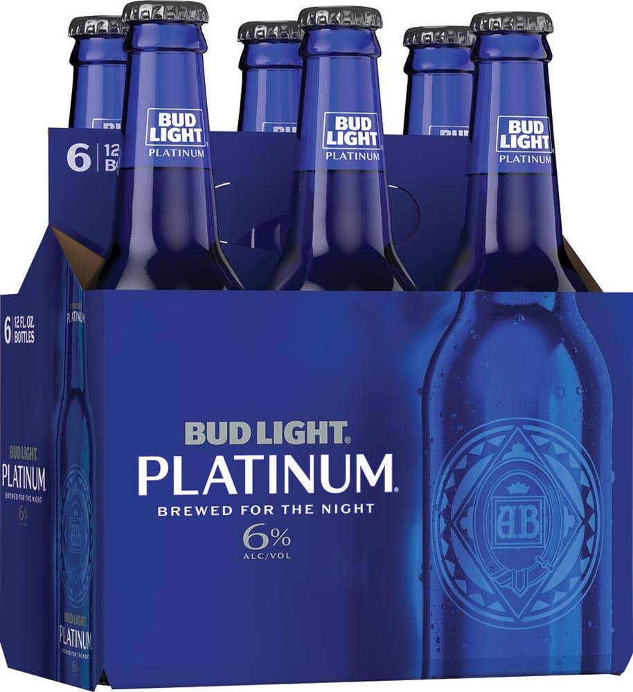 Budweiser Light Platinum Beer - 12oz, 6 Pack
