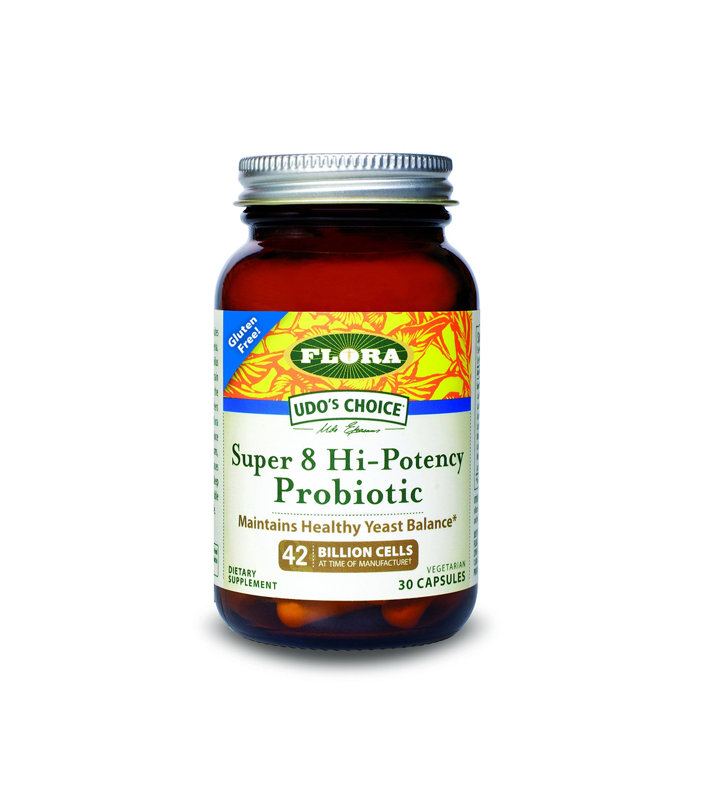 Flora Udo's Choice Super 8 Hi-Potency Probiotic Dietary Supplement - 30 Capsules