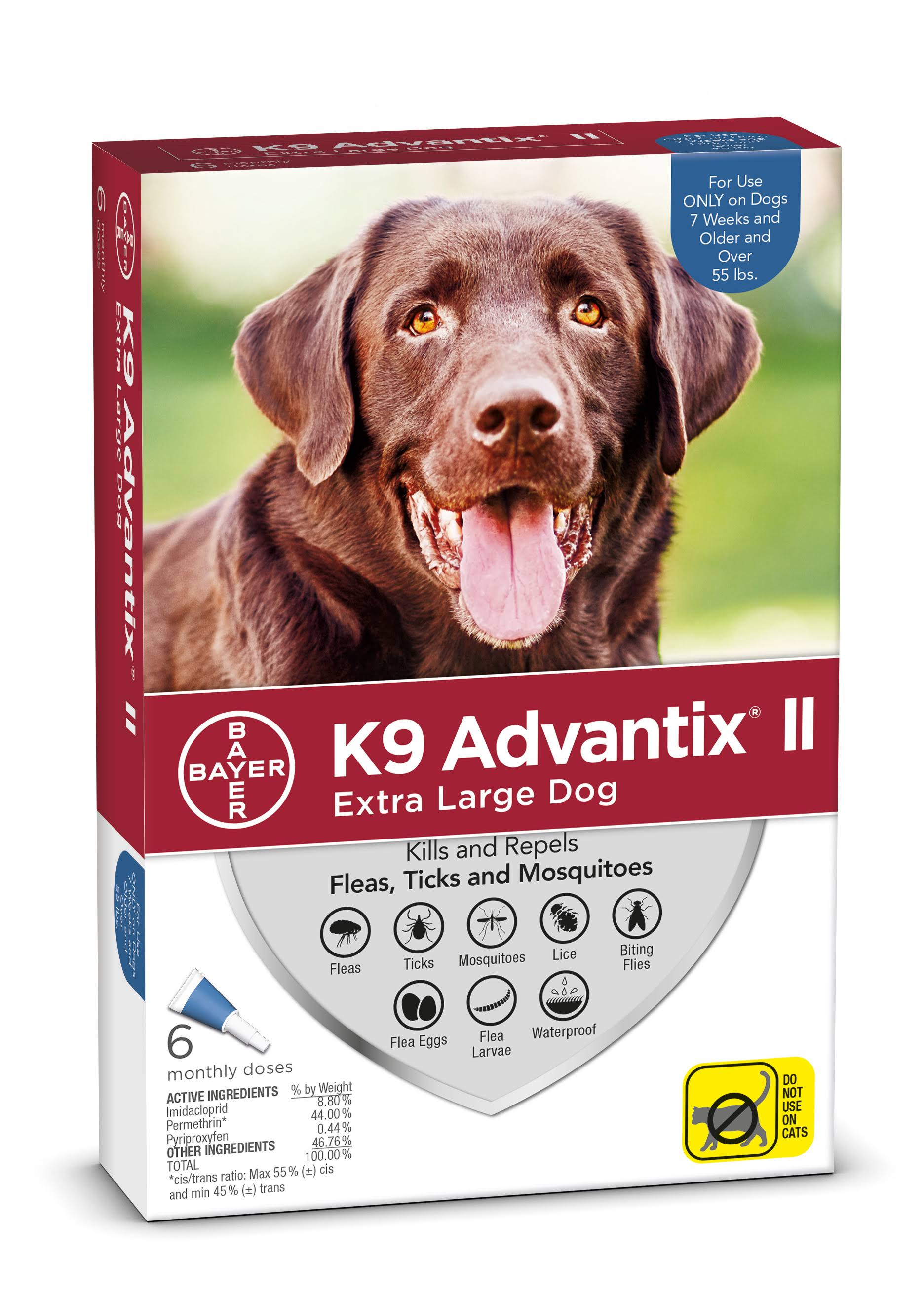 K9 Advantix II Flea and Tick Control Treatment for Dogs - for Over 55lbs, 6 Months Supply