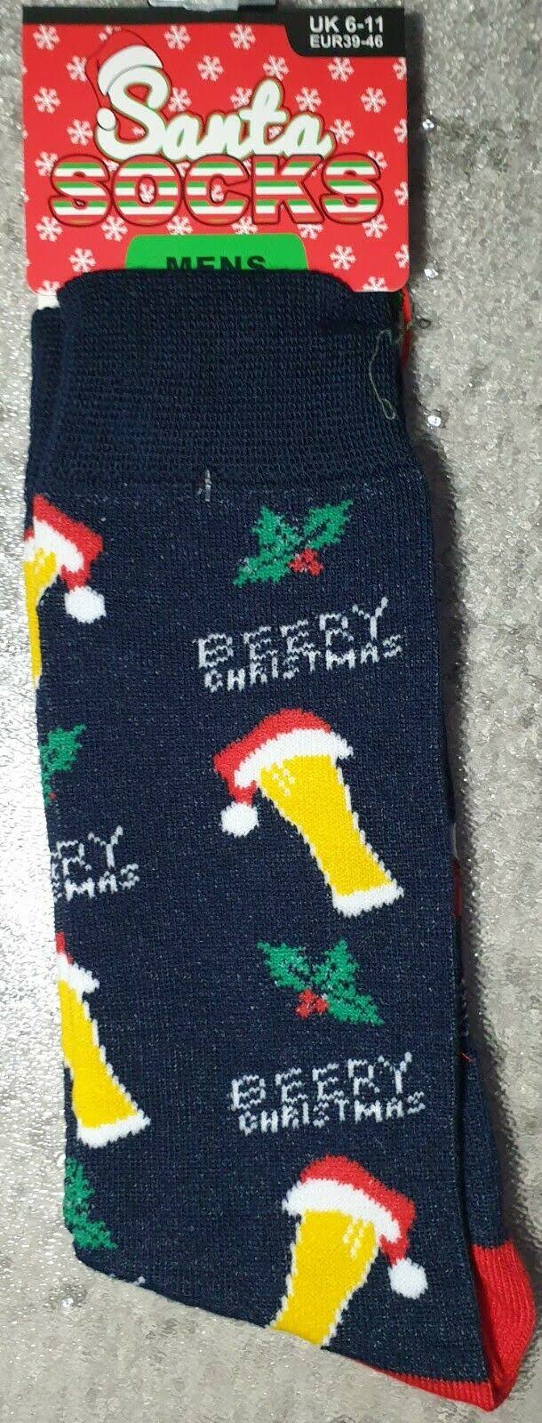 Christmas Santa Socks Novelty Funny Gift Men Size 6-11 (Four Styles) Stocking