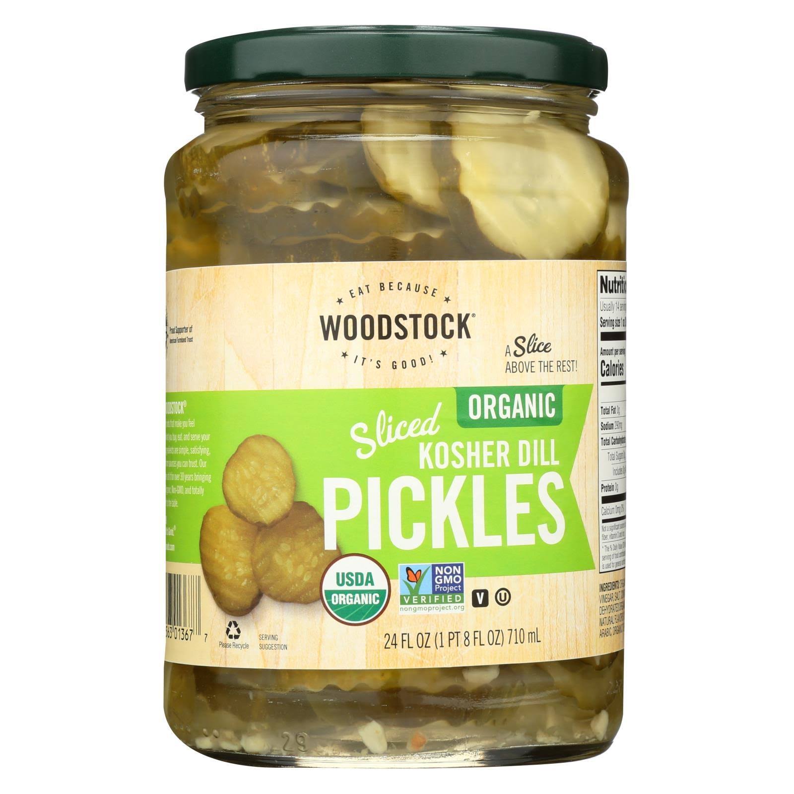 Woodstock Farms Organic Kosher Sliced Dill Pickles - 710ml