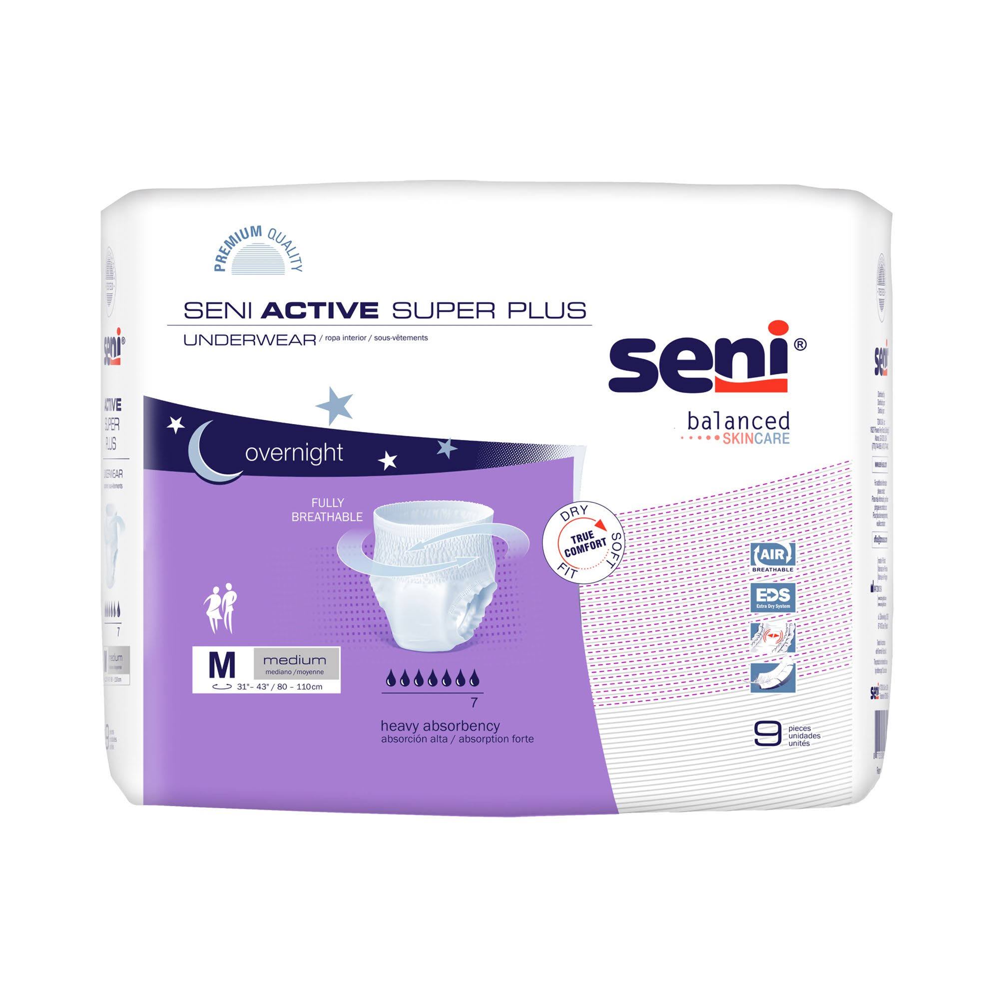 Seni Active Super Plus Heavy Absorbent Underwear, Medium