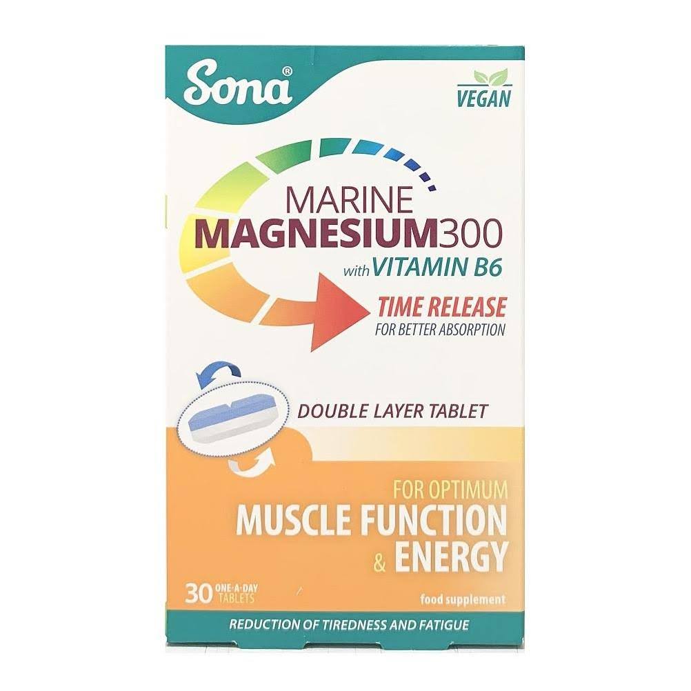 Sona Marine Magnesium 300 with Vitamin B6 - 30 Capsules
