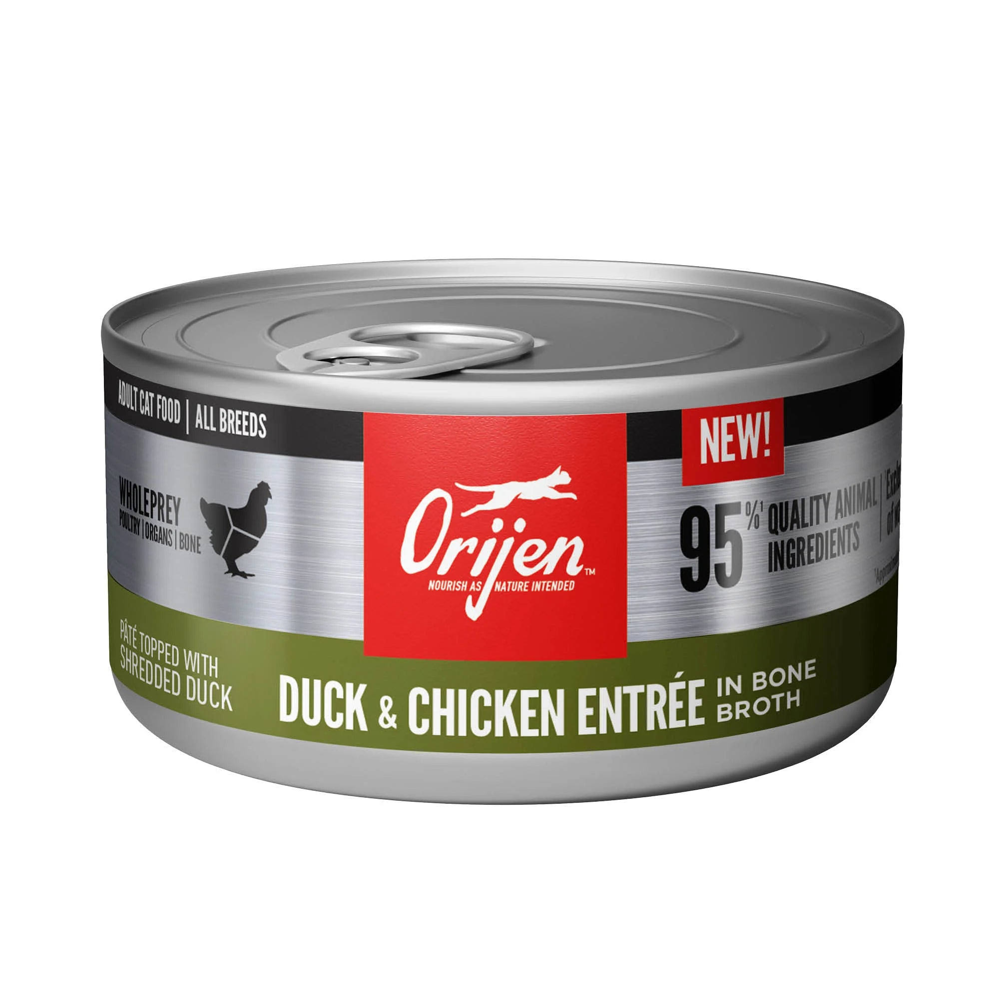 Orijen Duck + Chicken Entree in Bone Broth Wet Cat Food, 3 oz., Case of 24, 24 x 3 oz