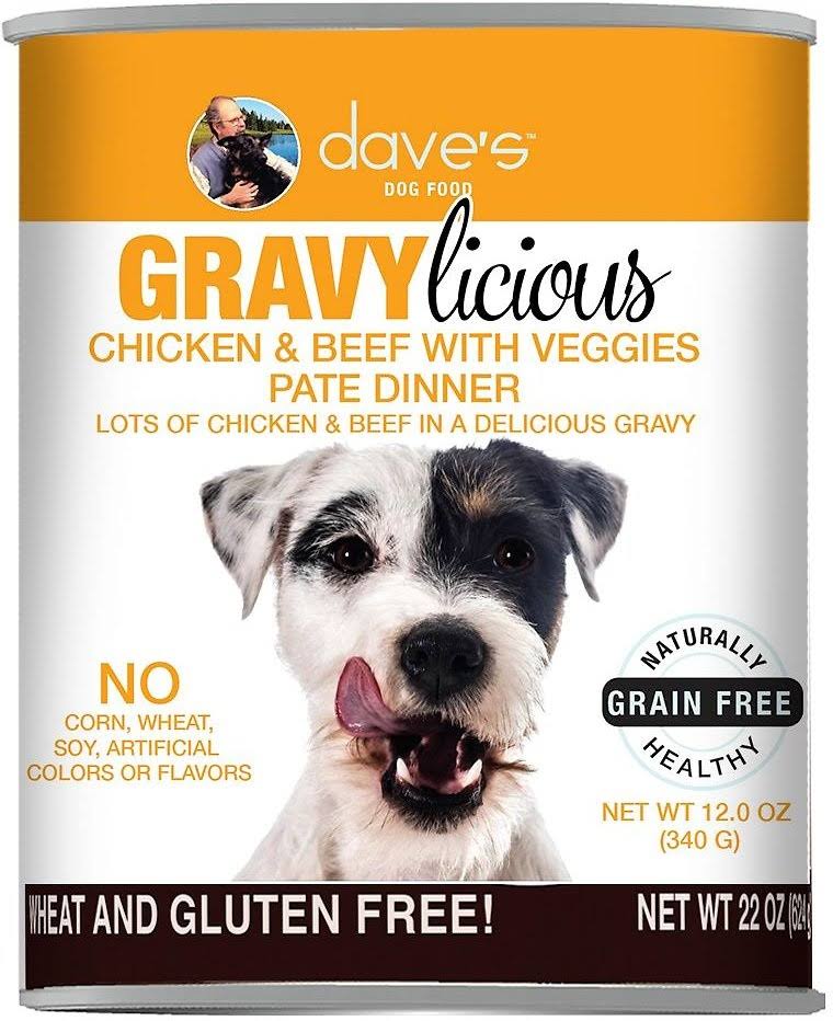 Dave's Dog Food Gravylicious Chicken & Beef Grain Free Dog Food, 12-oz