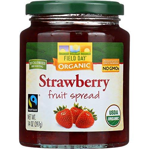 Field Day Organic Fruit Spread - Strawberry - 14 oz, Pack of 12