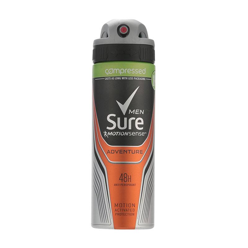 Sure Men Compressed Aerosol Antiperspirant Deodorant Spray - Adventure, 125ml