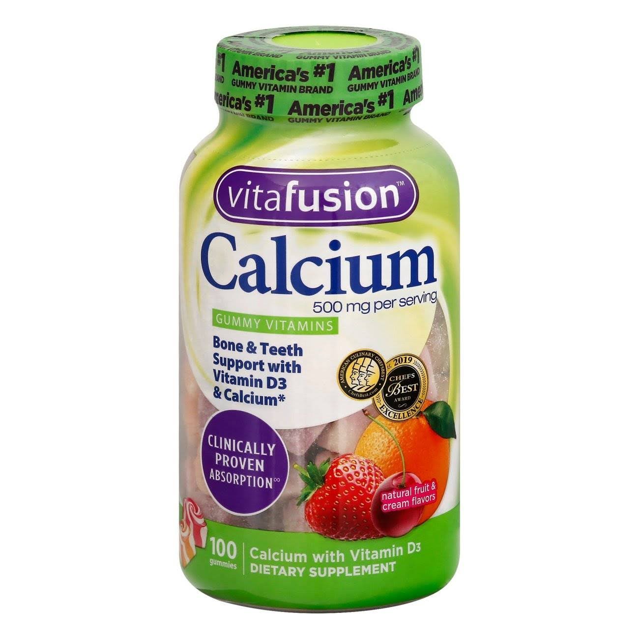 Vitafusion Adults Calcium Gummy Vitamins Dietary Supplement - 500 mg, 100ct