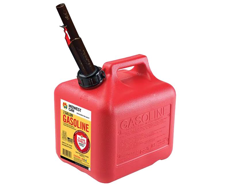Midwest 2310 Portable High Density Polyethylene Gas Can - Red, 2gal