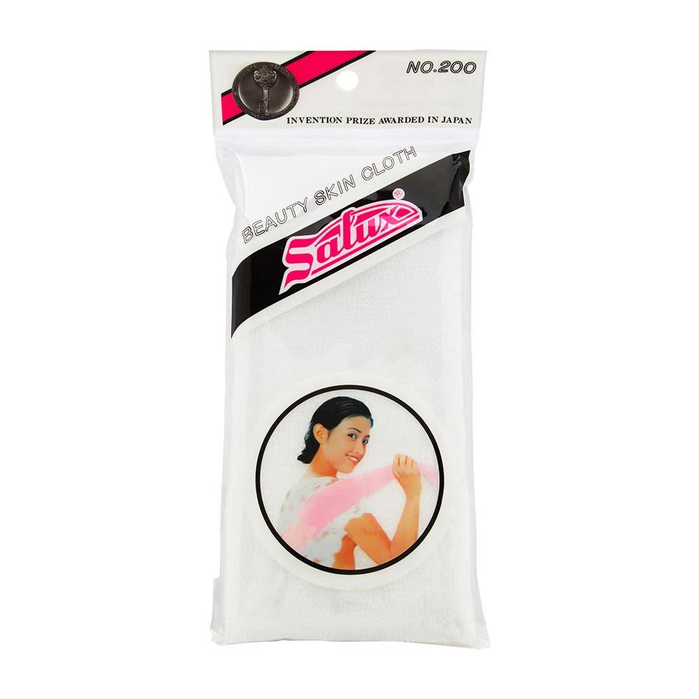 Salux Nylon Japanese Beauty Skin Bath Wash Cloth/Towel - White
