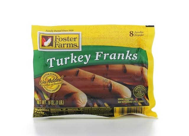 Foster Farms Turkey Franks - 8 jumbo franks, 16 oz