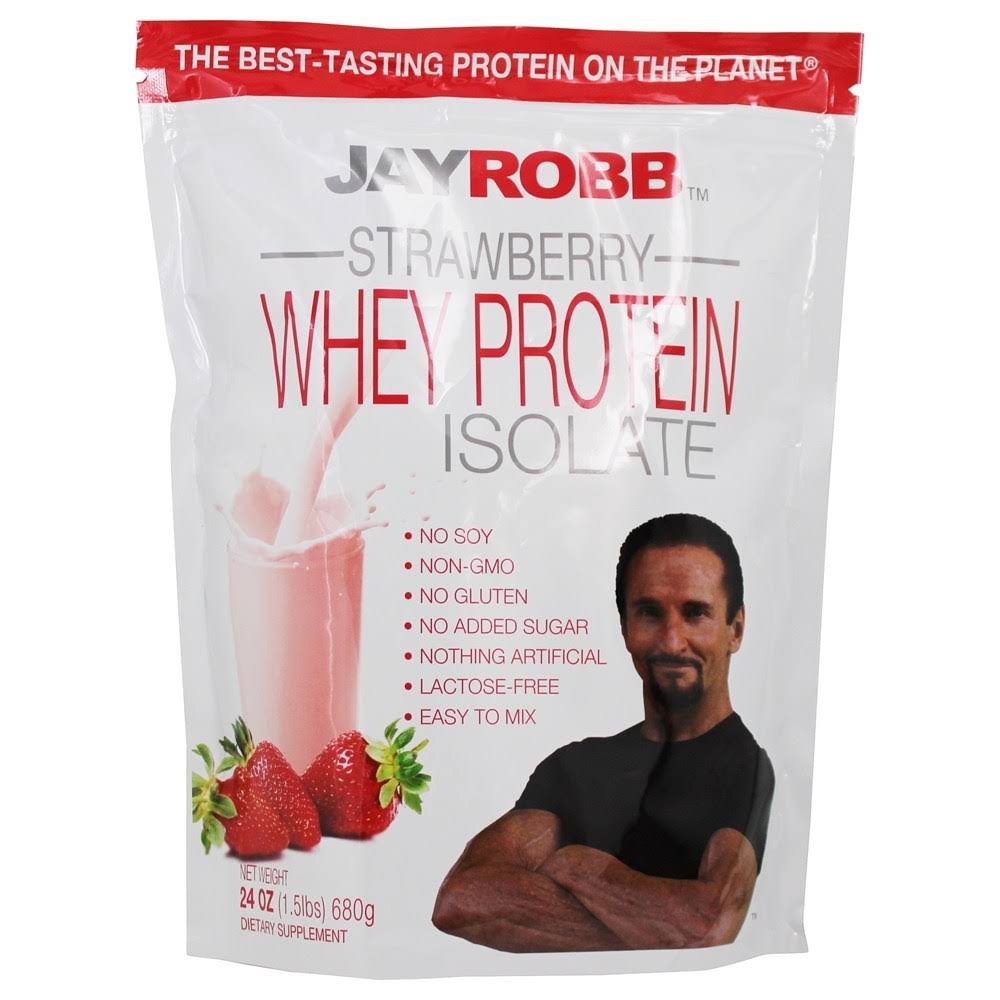 Jay Robb Whey Protein Powder - Strawberry, 24oz