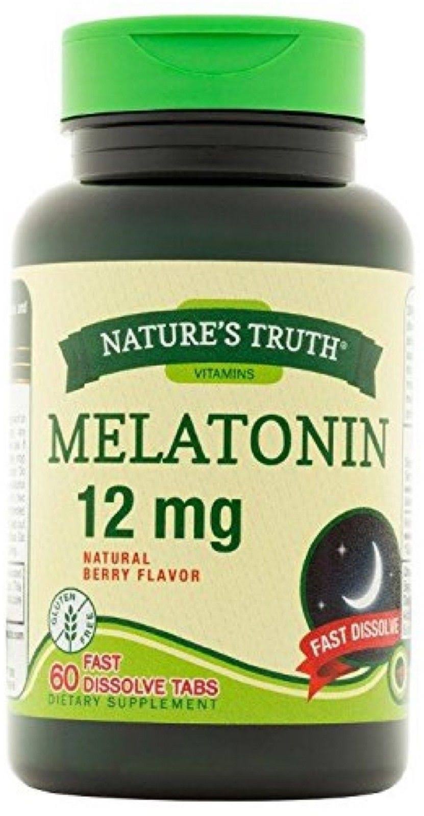 Nature's Truth Melatonin 12mg Dissolve Tablets - Natural Berry, x60