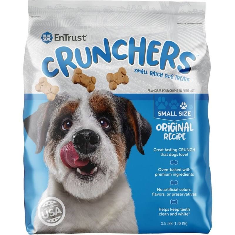 Blue Seal Entrust Crunchers Small Batch Dog Biscuits Treats - Original - 3.5 lbs